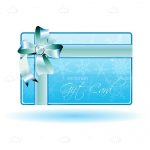 Glossy Gift Card with Ribbon and Bow